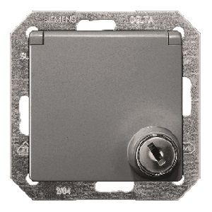 Tapa schuko cerrado. protección seguridad carbono