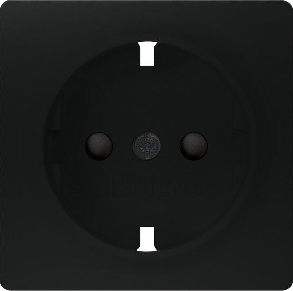 Tapa schuko protección seguridad color negro mate