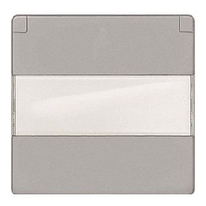 Tapa abatible schuko protección seguridad etiqueta. aluminio metalizado