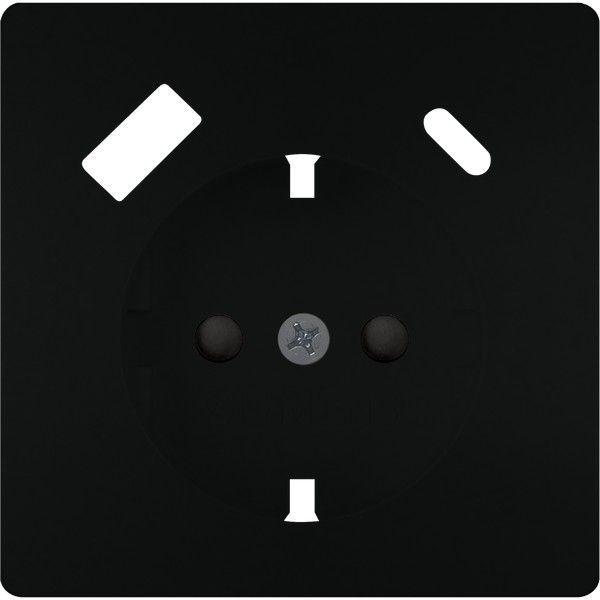 Tapa base enchufe seguridad 2 USB AC color negro mate