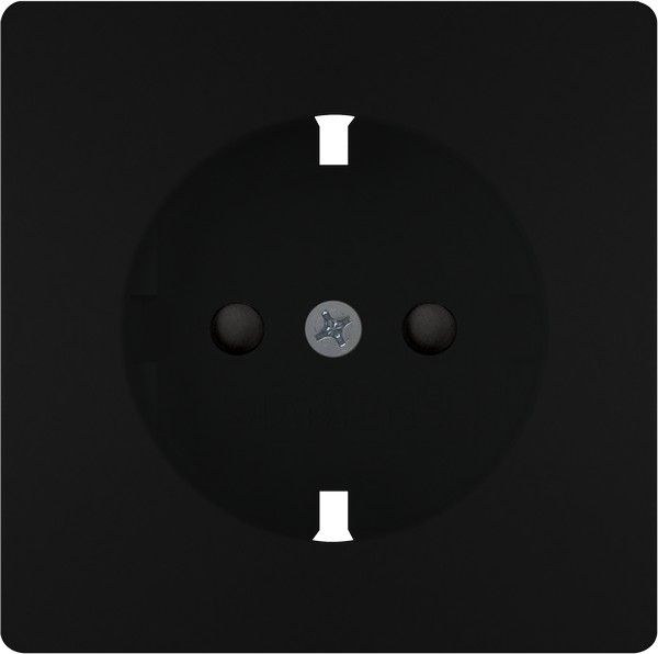 Tapa schuko protección de seguridad color negro mate