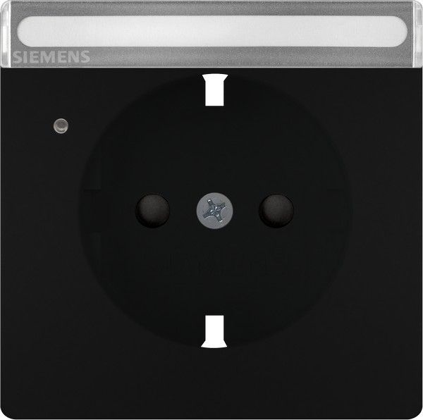 Tapa schuko protección de seguridad etiqueta indicador de servicio color negro mate