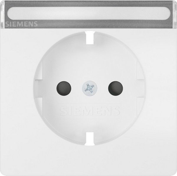 Tapa schuko protección de seguridad portaetiquetas color blanco mate