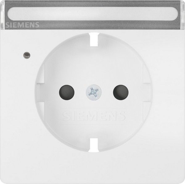 Tapa schuko protección de seguridad etiqueta indicador de servicio color blanco mate