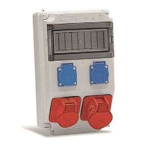 Caja t con bases(2 2p + t 16A 1 3p + t 16A y 1