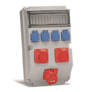 Caja t con bases(4 2p + t 16A 2 3p + t 16A y 1