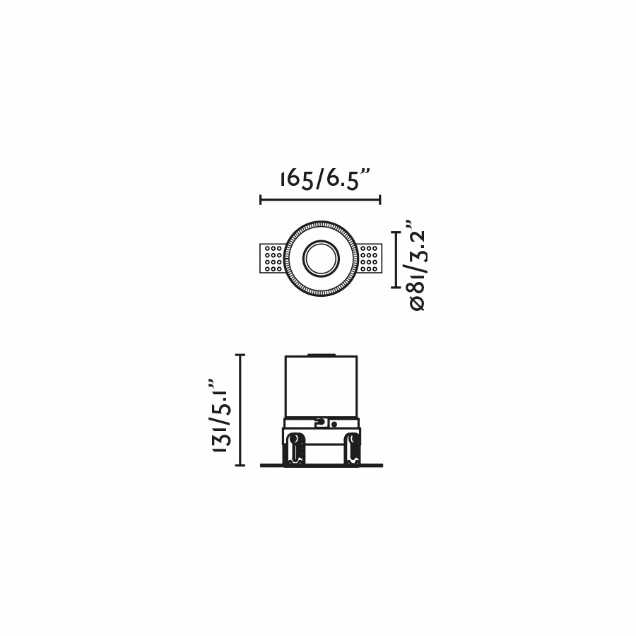 FRESH Empotrable blanco sin marco IP65 trimless medidas