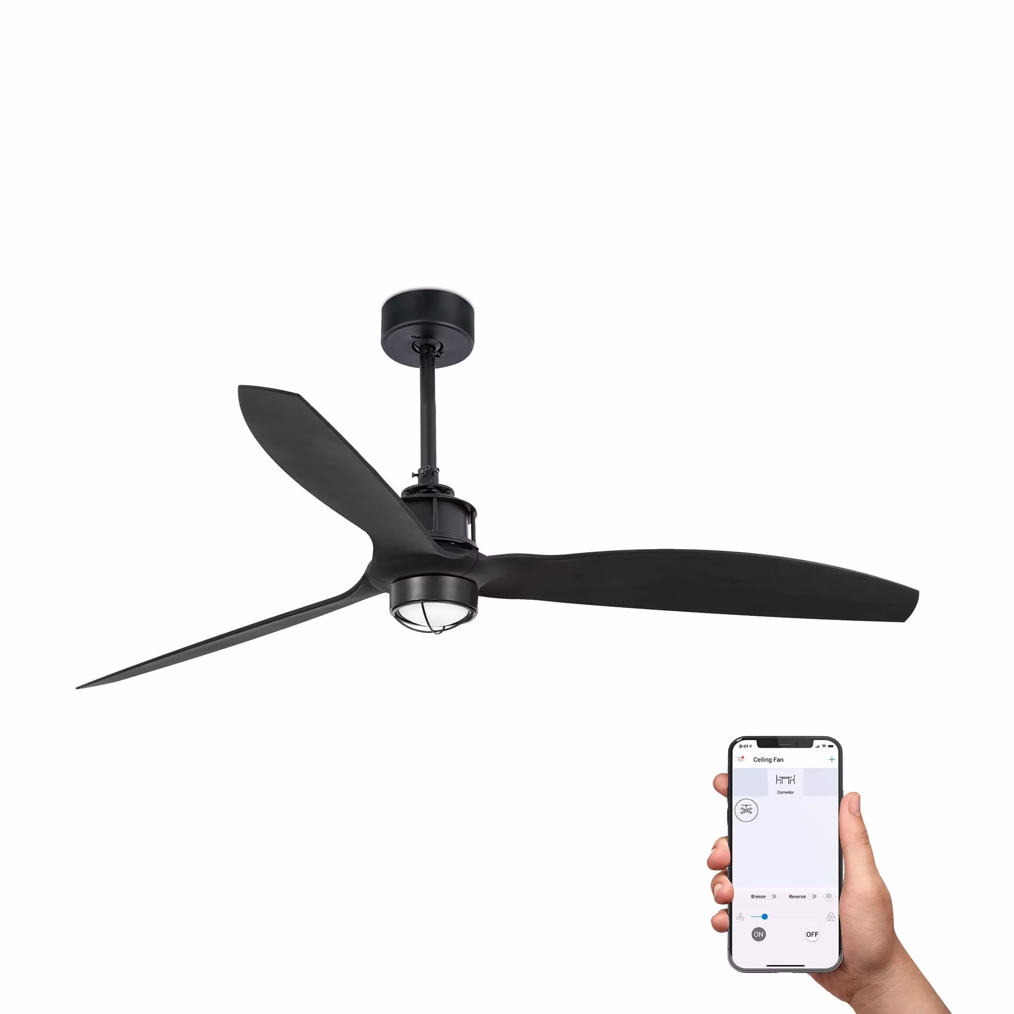 JUST FAN M Ventilador negro mate 3000K TUYA