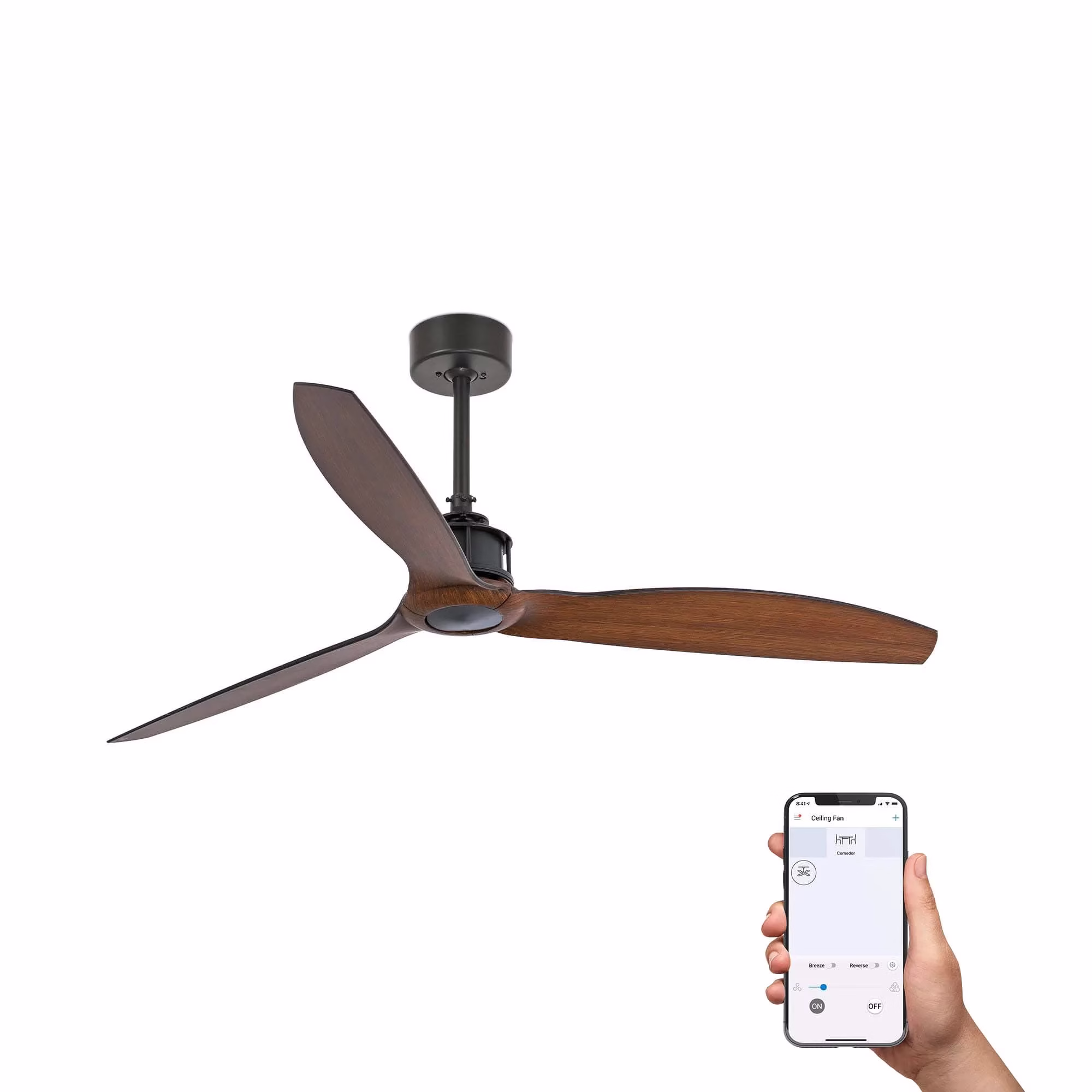 JUST FAN M Ventilador negro/nogal TUYA