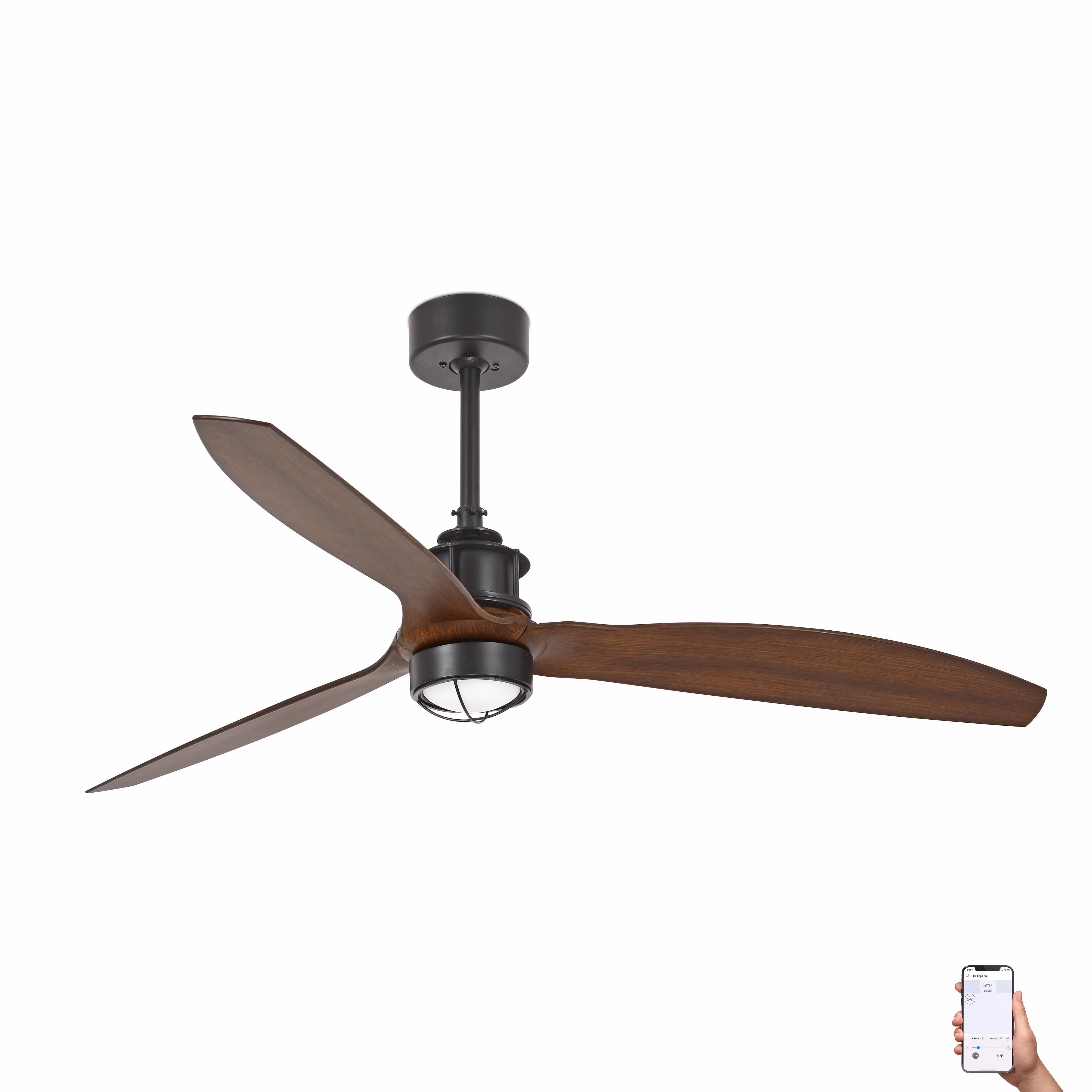 JUST FAN M Ventilador negro/nogal 3000K TUYA