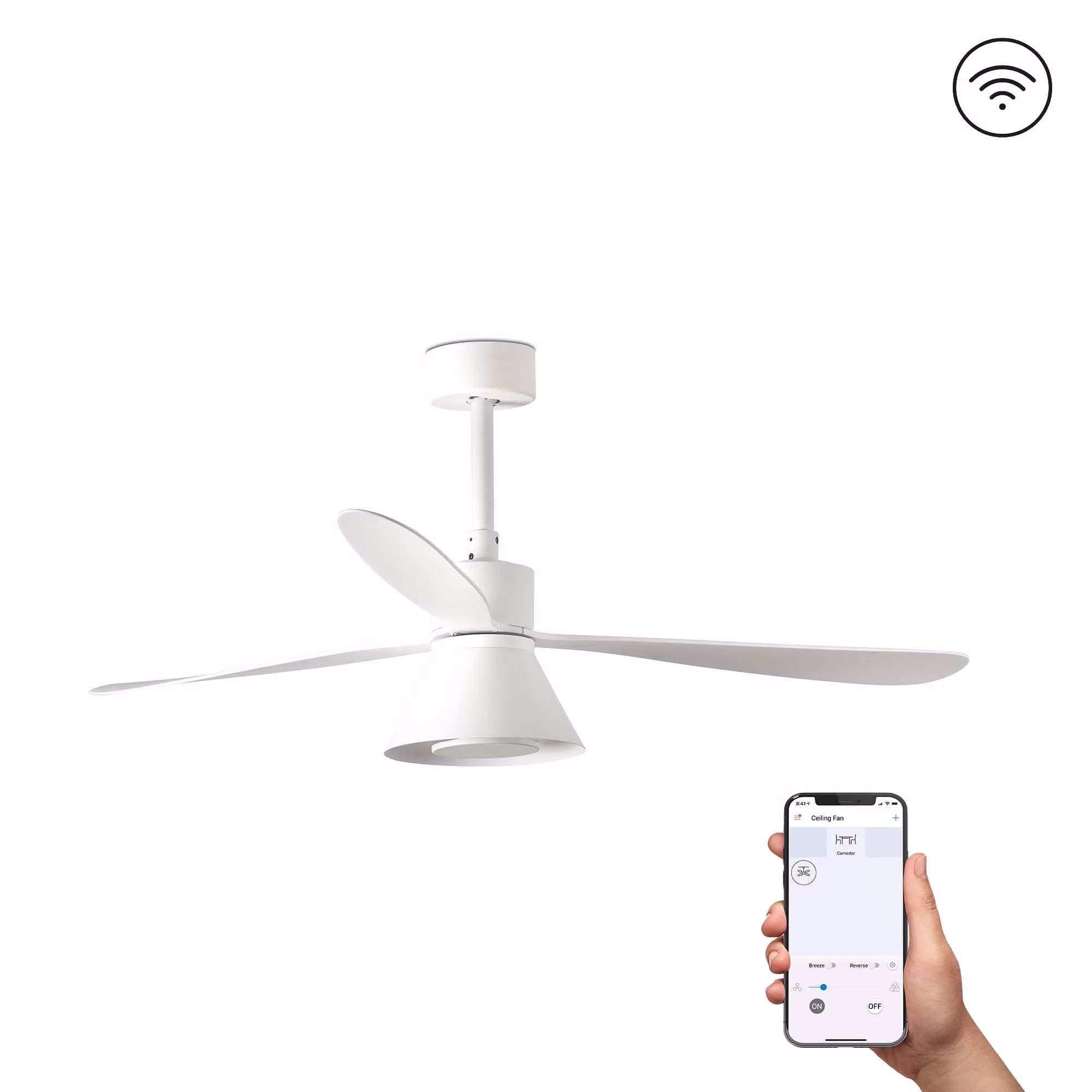 AMELIA L Ventilador blanco/blancas Wall Control CCT TUYA