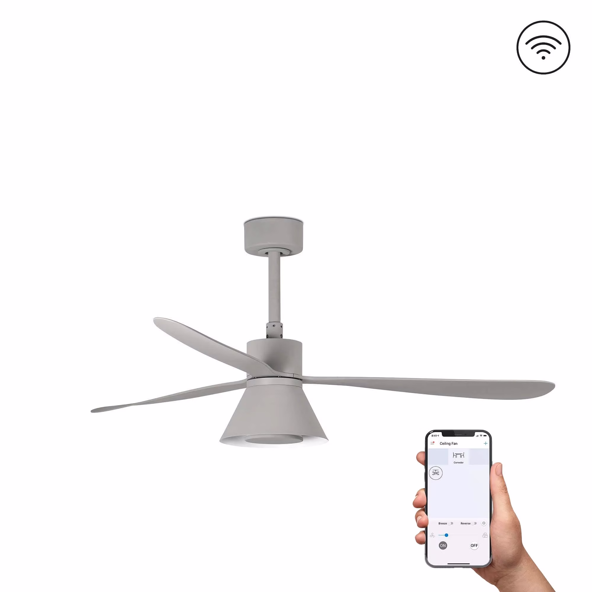 AMELIA L Ventilador gris Wall Control CCT TUYA