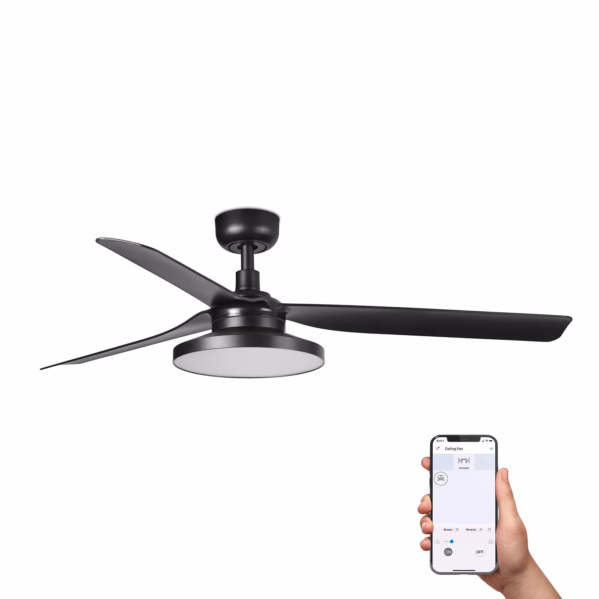 PUNT TAK M Ventilador negro 3000K TUYA