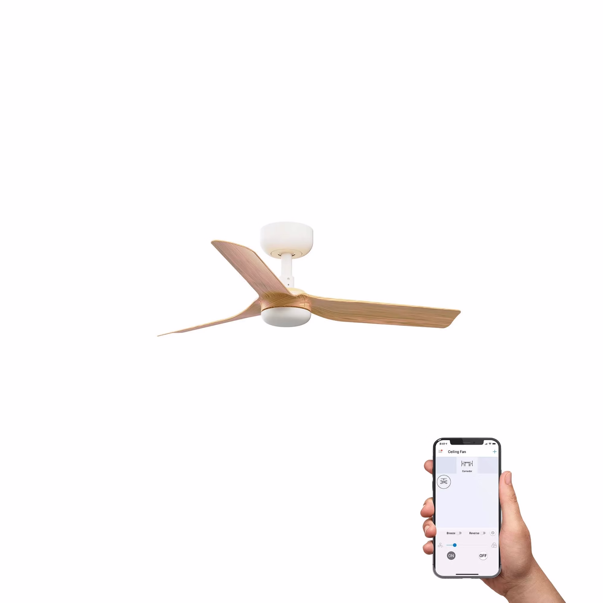 MINI PUNT S Ventilador blanco/arce TUYA