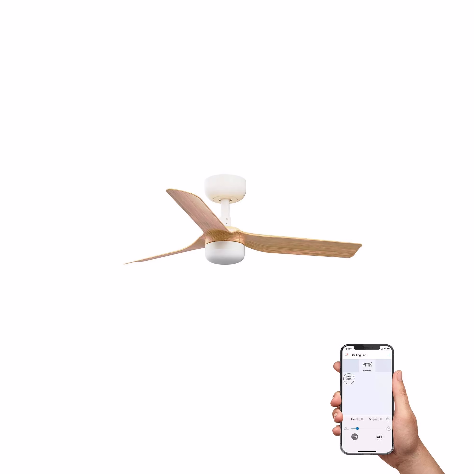 MINI PUNT S Ventilador blanco/arce 10W TUYA SWT 0-10V