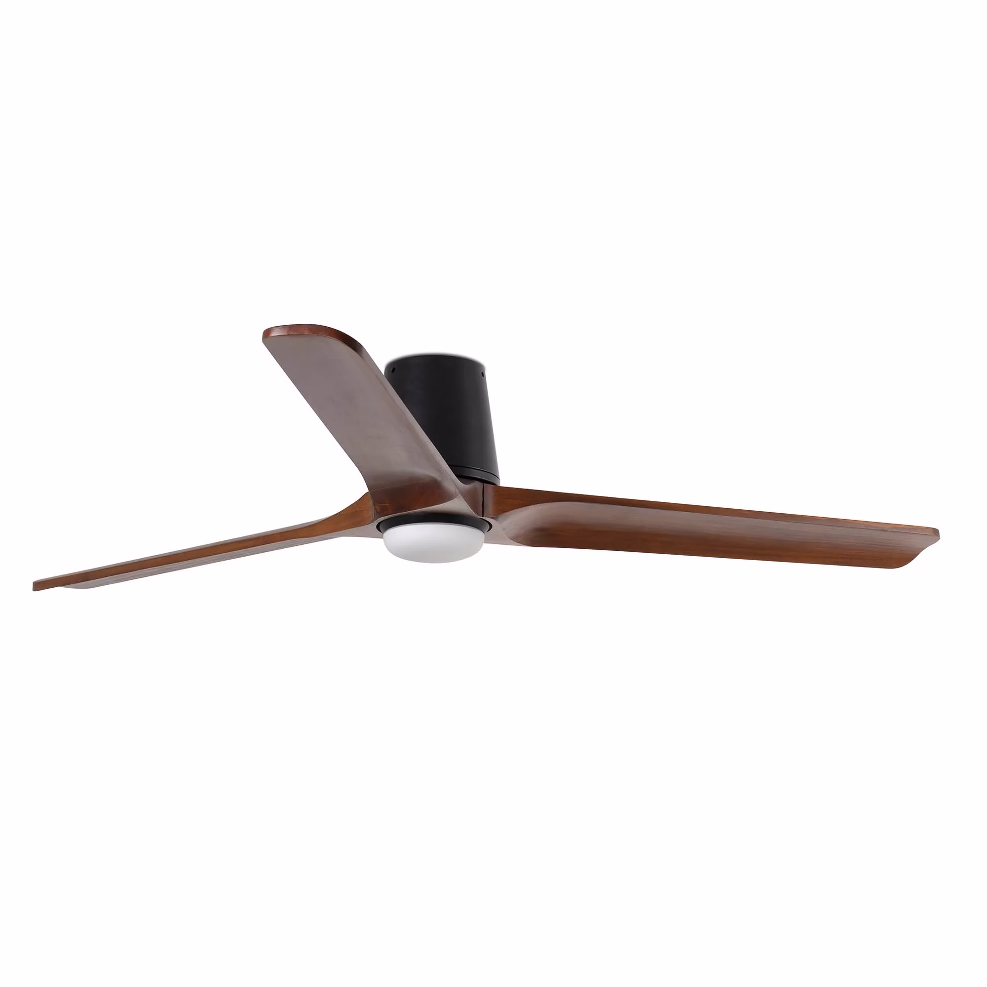 HEYWOOD TUB LED L Ventilador negro/nogal