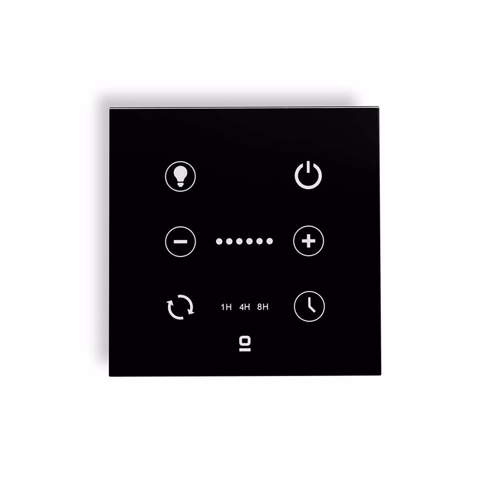 Controlador de pared negro para ventilador DC con luz regulable
