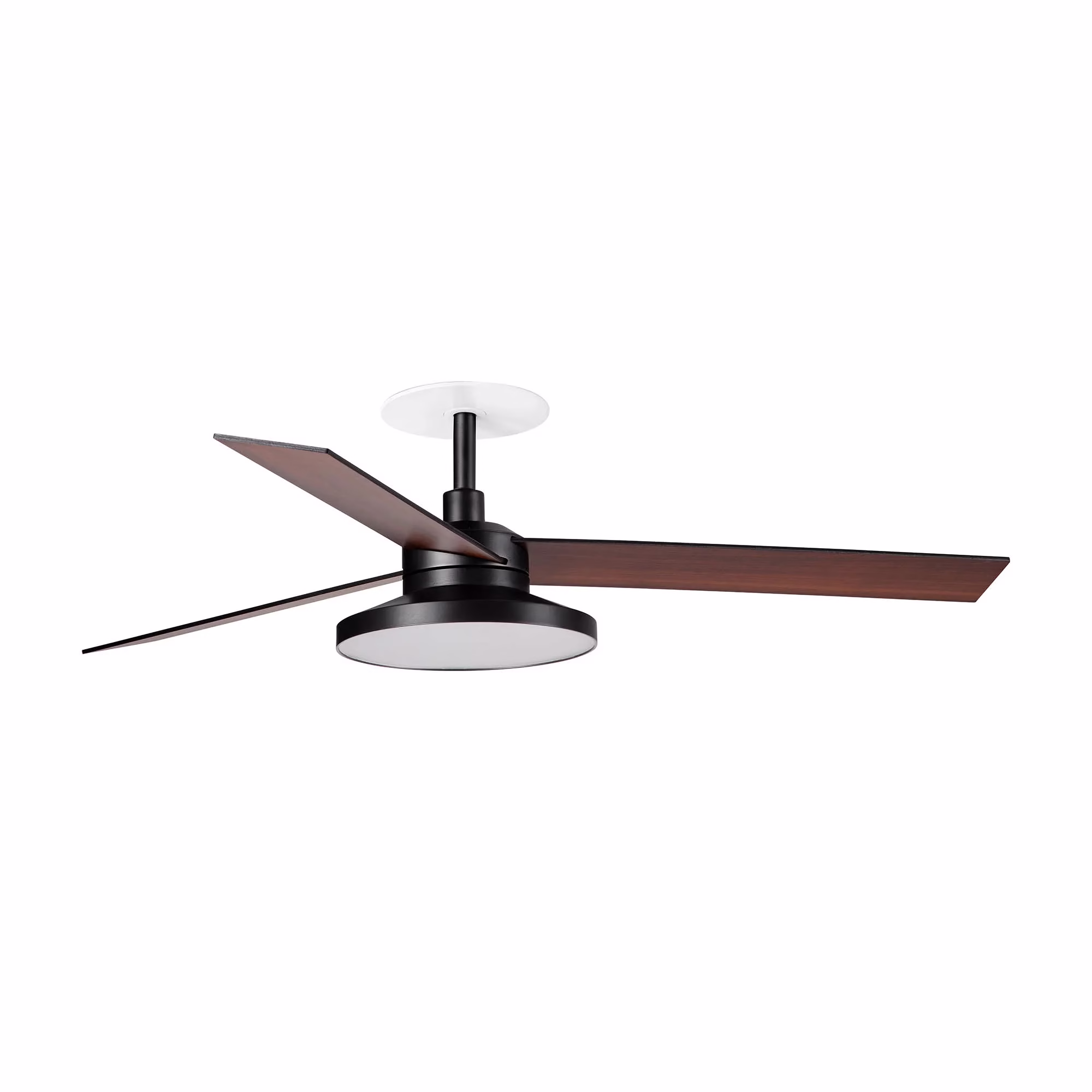 RUDDER RECESSED TAK 3 L Ventilador negro/nogal 2700K