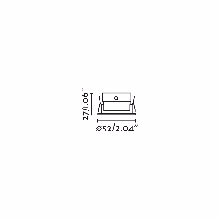 KIVI Empotrable orientable blanco 7W 2700K 36° IP44 medidas