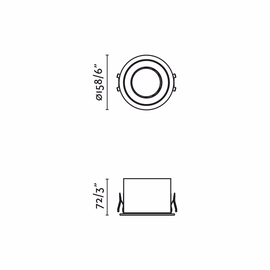 DOP Empotrable blanco 33W 3000K medidas