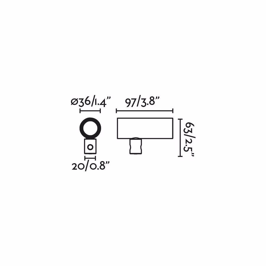 CLAP Proyector marrón 6W 3000 38° medidas