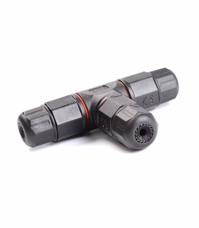 Conector estanco "T" IP68 3 hilos para luminarias de exterior