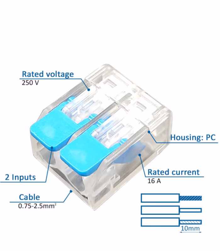Conector rápido 2 entradas mismo polo IP20 - Imagen 2