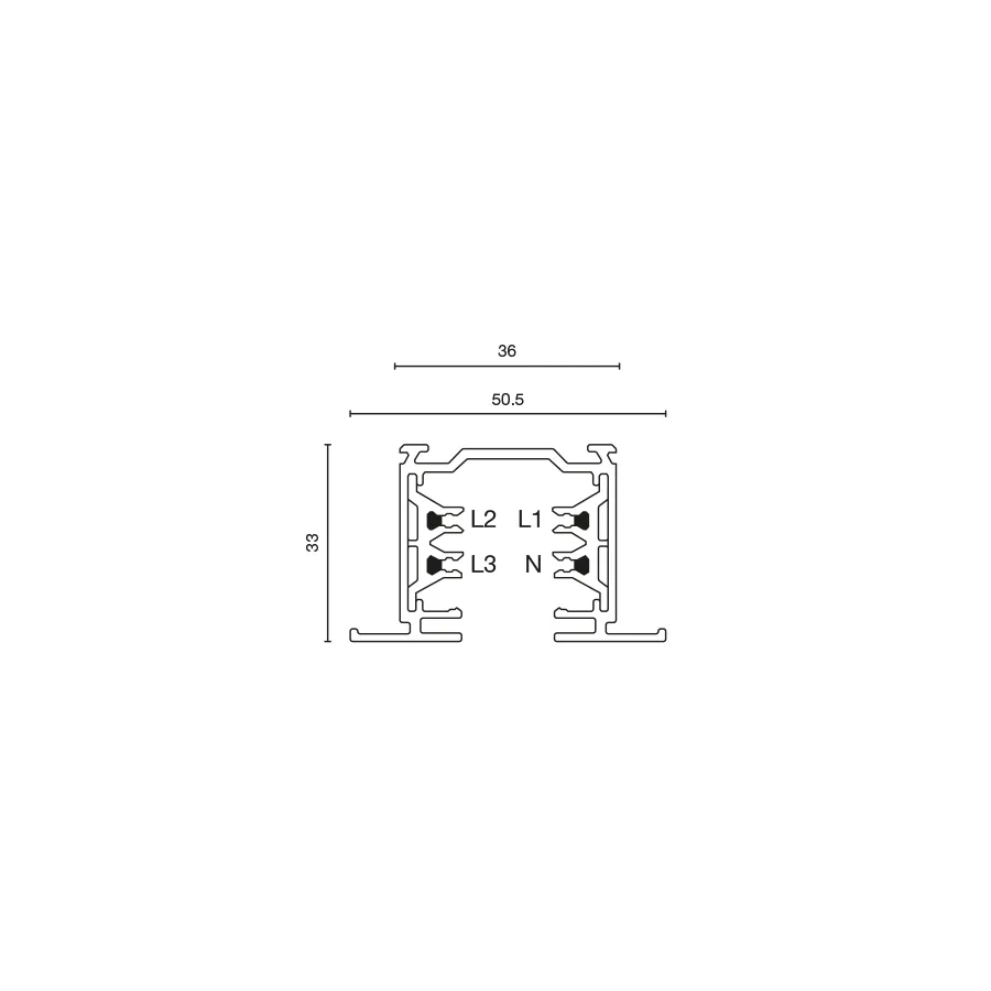 CARRIL trifásico blanco 2m ficha tecnica - FARO Barcelona