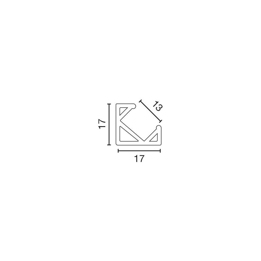 Perfil de superficie gris 45° 0,1 – 2MT ficha tecnica - FARO Barcelona