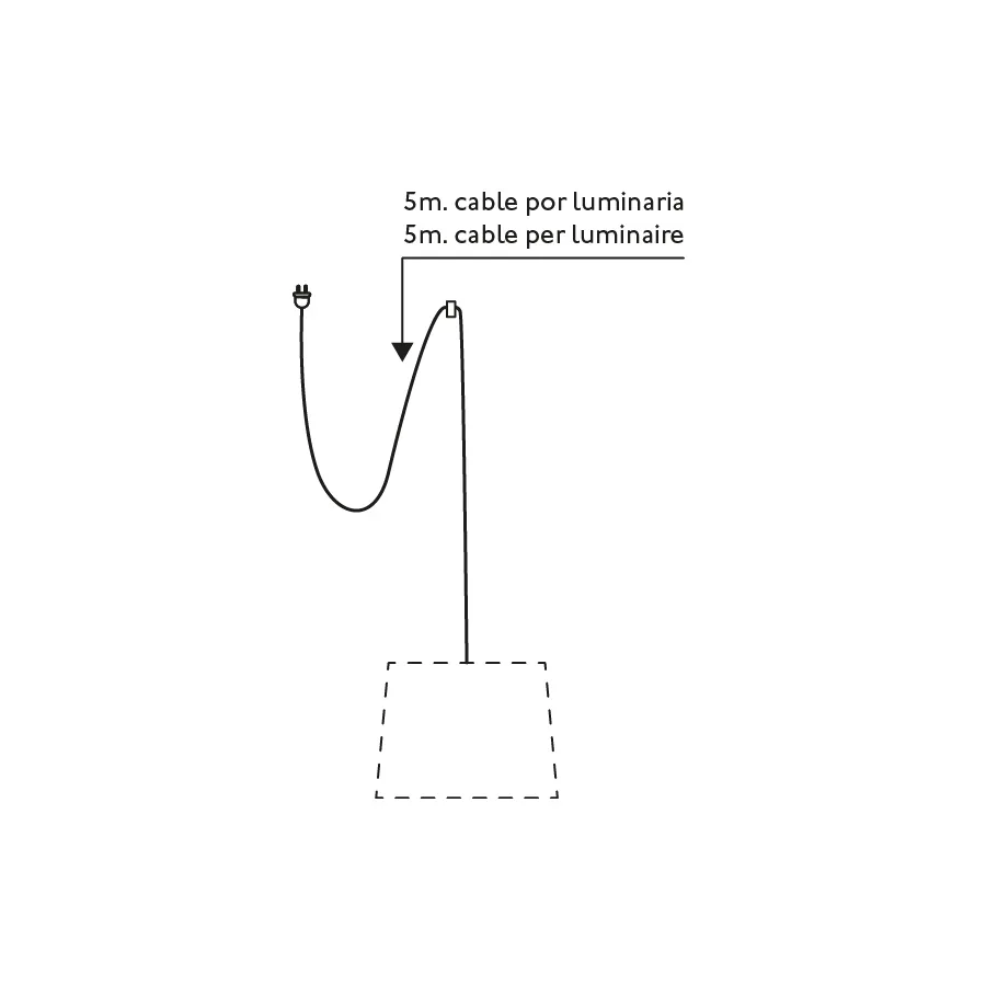 SAMBA Lámpara colgante negra/amarilla con clavija ficha tecnica - FARO Barcelona