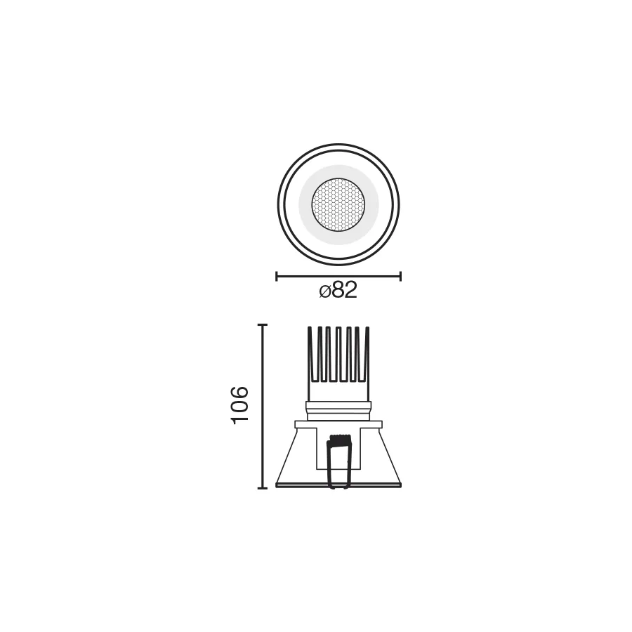 TULIPA downlight empotrable negro 10W 55° 4000K CRI90 ficha tecnica - FARO Barcelona