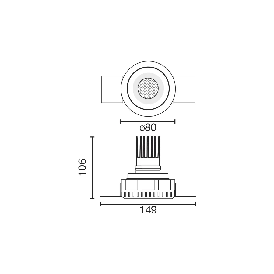 TULIPA downlight trimless empotrable blanco 10W 15° 3000K CRI90 ficha tecnica - FARO Barcelona