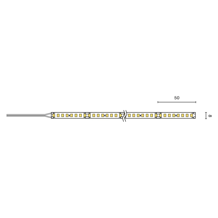 Tira LED 2835 9.6W 160LED/M IP20 2700K CRI80 ficha tecnica - FARO Barcelona