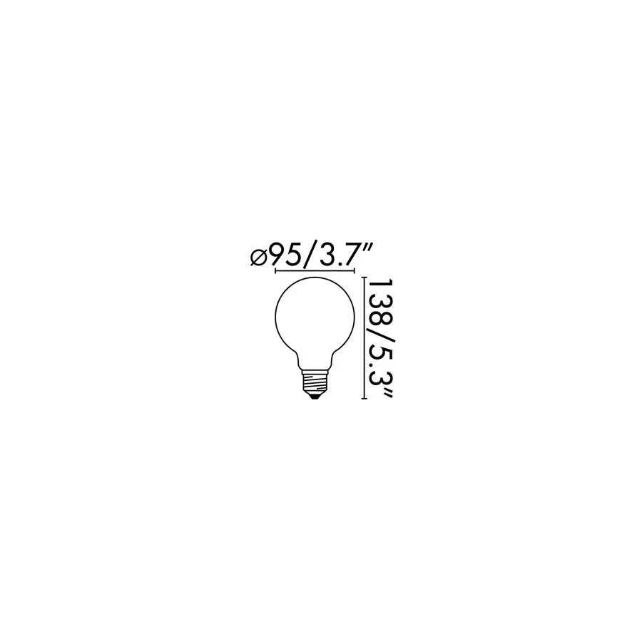 Bombilla globo filamento LED ámbar E27 4W 2200K ficha tecnica - FARO Barcelona