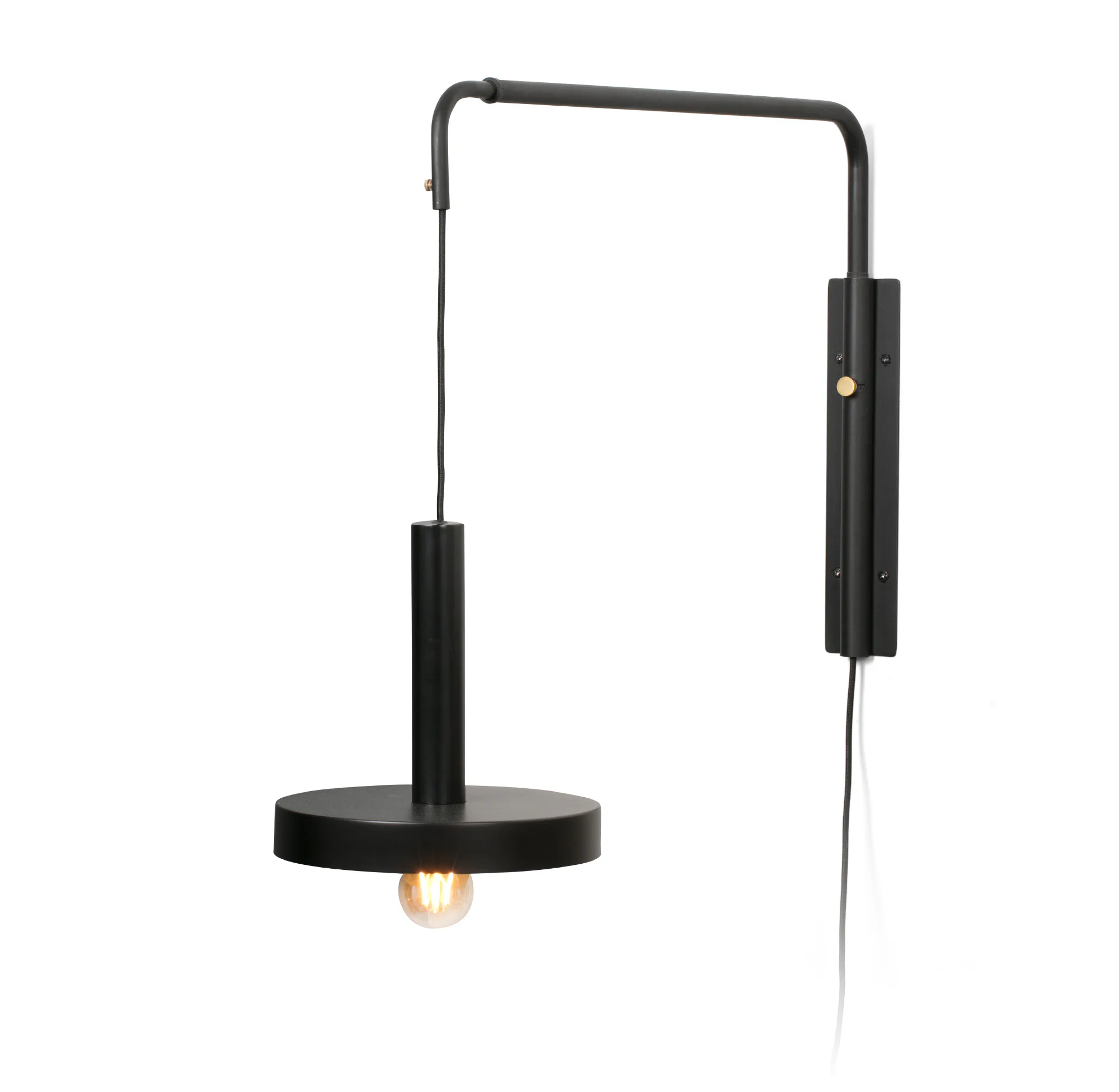 WHIZZ Lámpara aplique extensible negro y color oro satinado principal extra - FARO Barcelona