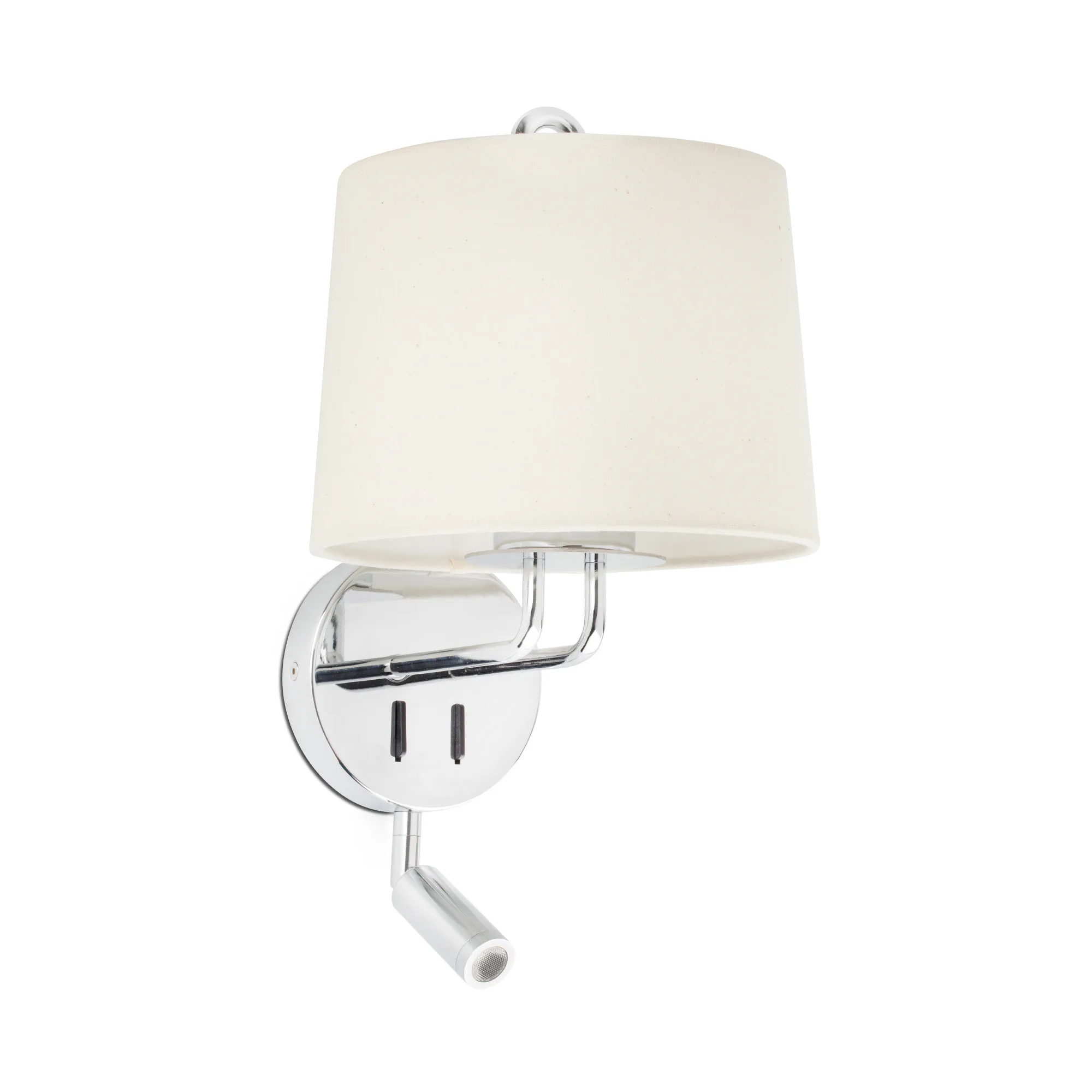 MONTREAL Lámpara aplique con lector cromo/beige principal extra - FARO Barcelona