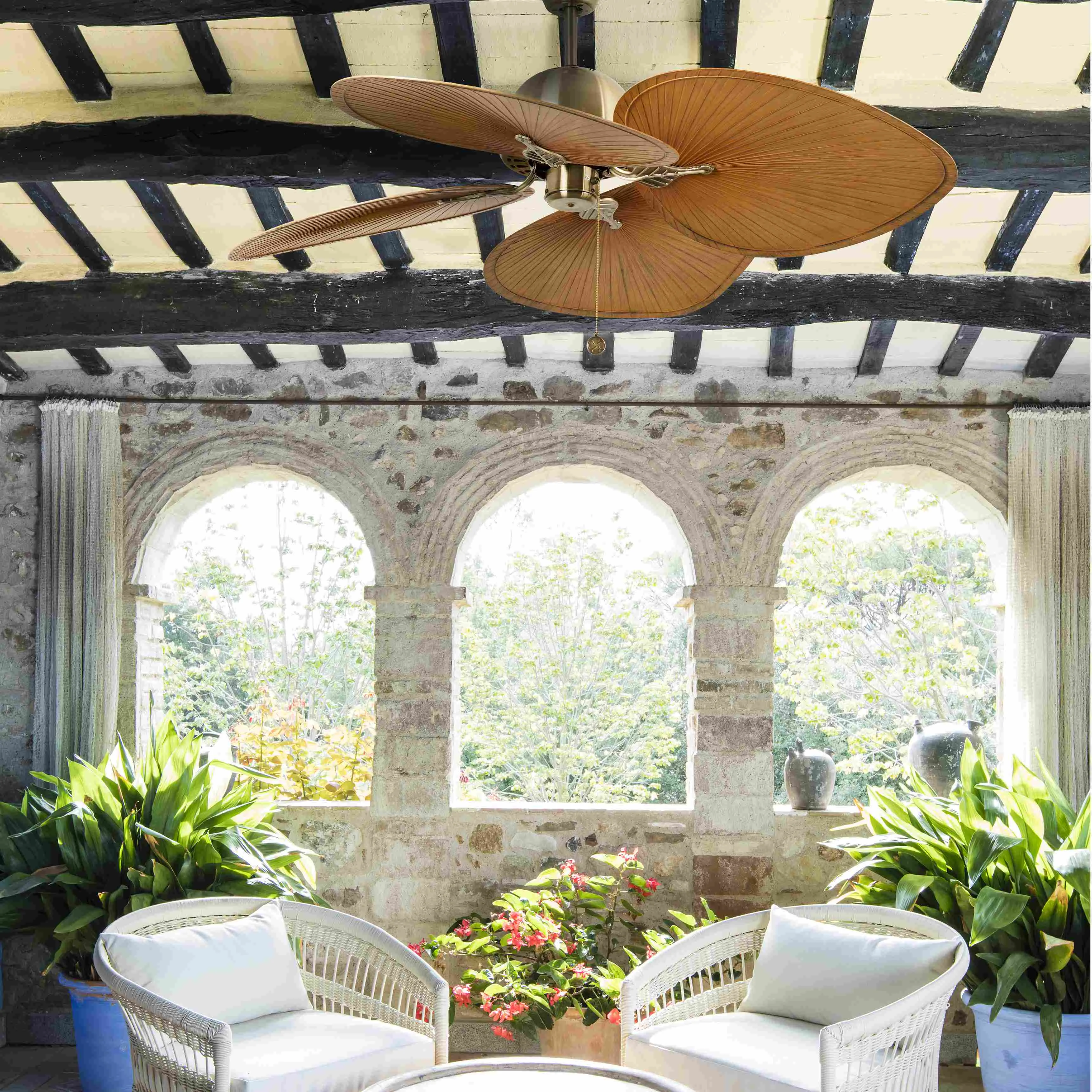 CUBA L Ventilador oro viejo ambiente - FARO Barcelona