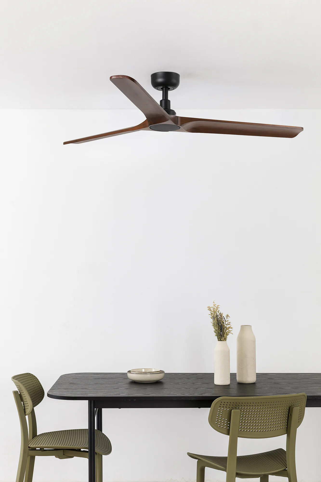 HEYWOOD L Ventilador negro/madera oscura DC ambiente - FARO Barcelona