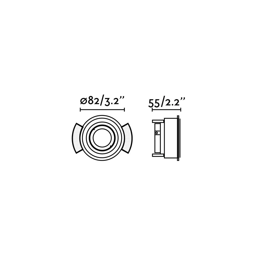 HYDE R Lámpara empotrable negro redondo orientable sin marco ficha tecnica - FARO Barcelona