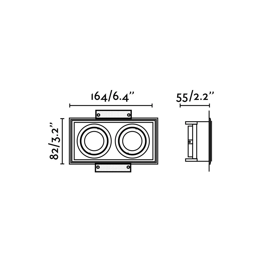 HYDE SQ 2L Lámpara empotrable blanco cuadrado orientable sin marco ficha tecnica - FARO Barcelona