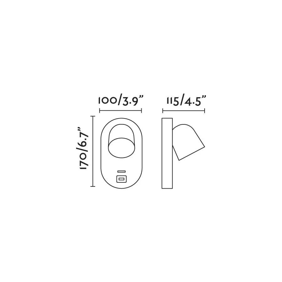 CORB Lámpara aplique blanca GU10+USB ficha tecnica - FARO Barcelona