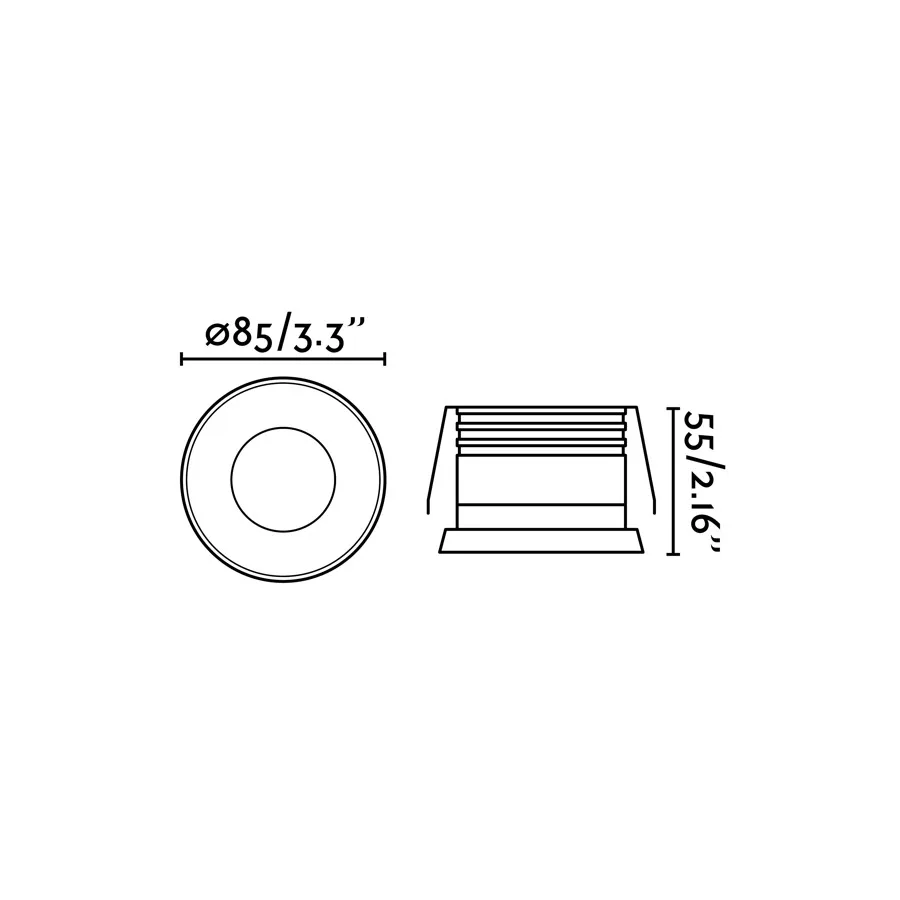 GAS Lámpara empotrable color blanco ficha tecnica - FARO Barcelona