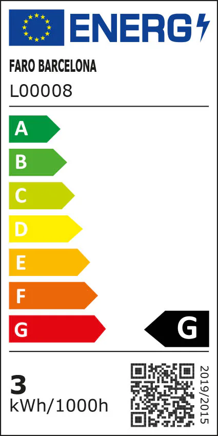 LENA Lámpara pinza color negra etiqueta energetica - FARO Barcelona