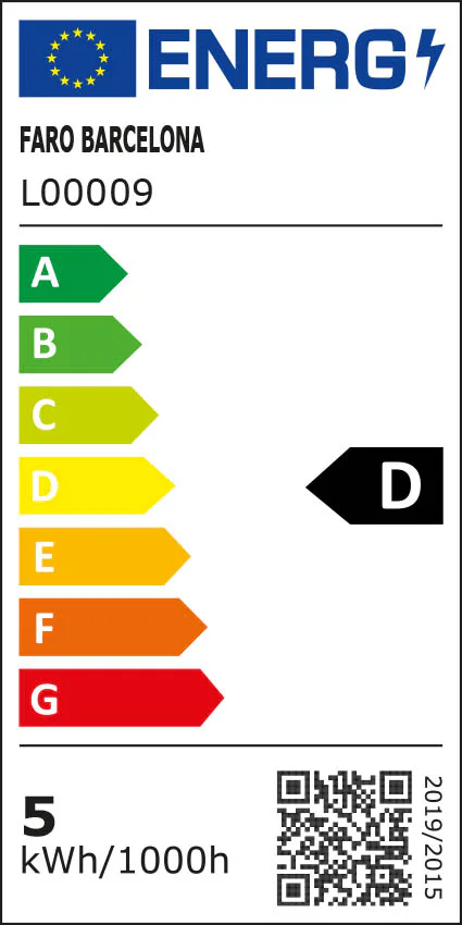 OTTO Lámpara flexo color negro etiqueta energetica - FARO Barcelona