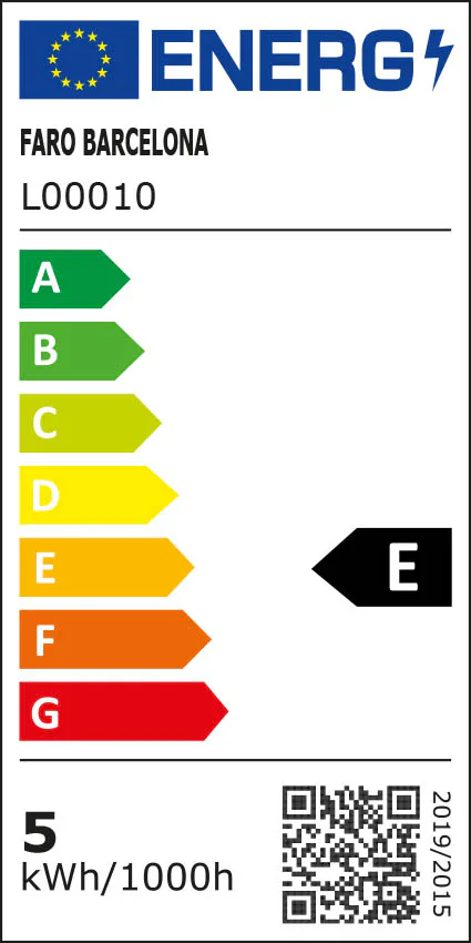 ITO Lámpara flexo color negra etiqueta energetica - FARO Barcelona