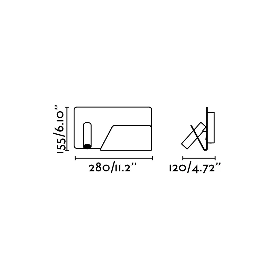 SUAU USB Lámpara aplique blanco con lector derecha ficha tecnica - FARO Barcelona