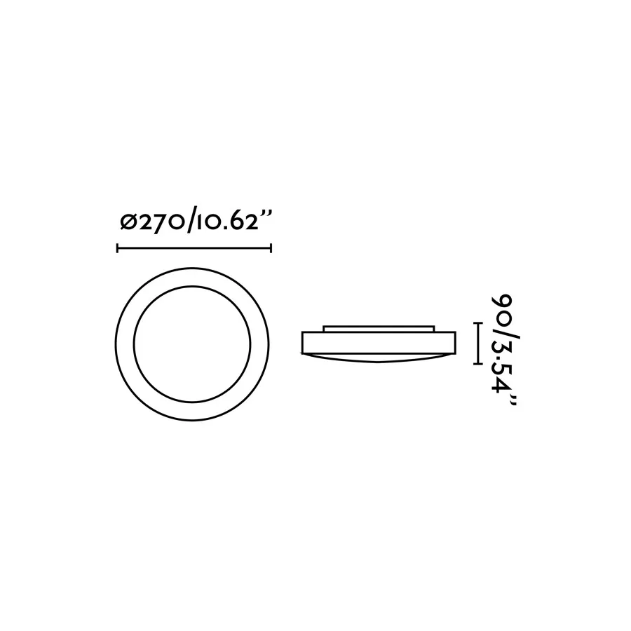 LOGOS 270 Lámpara plafón color gris ficha tecnica - FARO Barcelona
