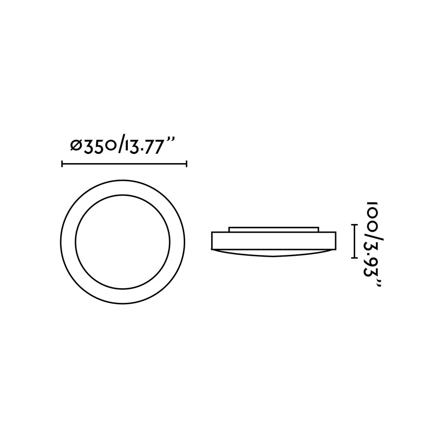 LOGOS 350 2L Lámpara plafón color gris ficha tecnica - FARO Barcelona