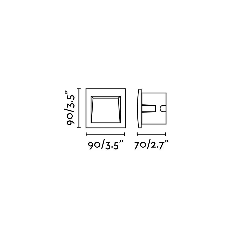 SEDNA SQ 90 Lámpara empotrable color gris oscuro ficha tecnica - FARO Barcelona