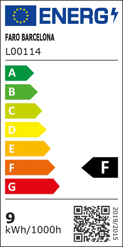 LOTH 2L Lámpara superficie color negro etiqueta energetica - FARO Barcelona